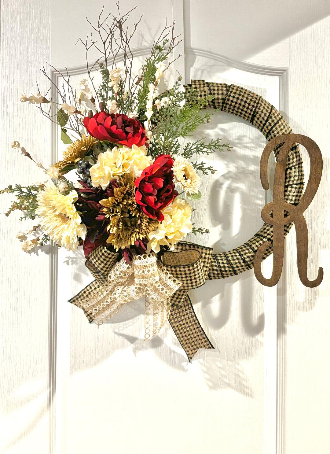 Floral Letter Wreath